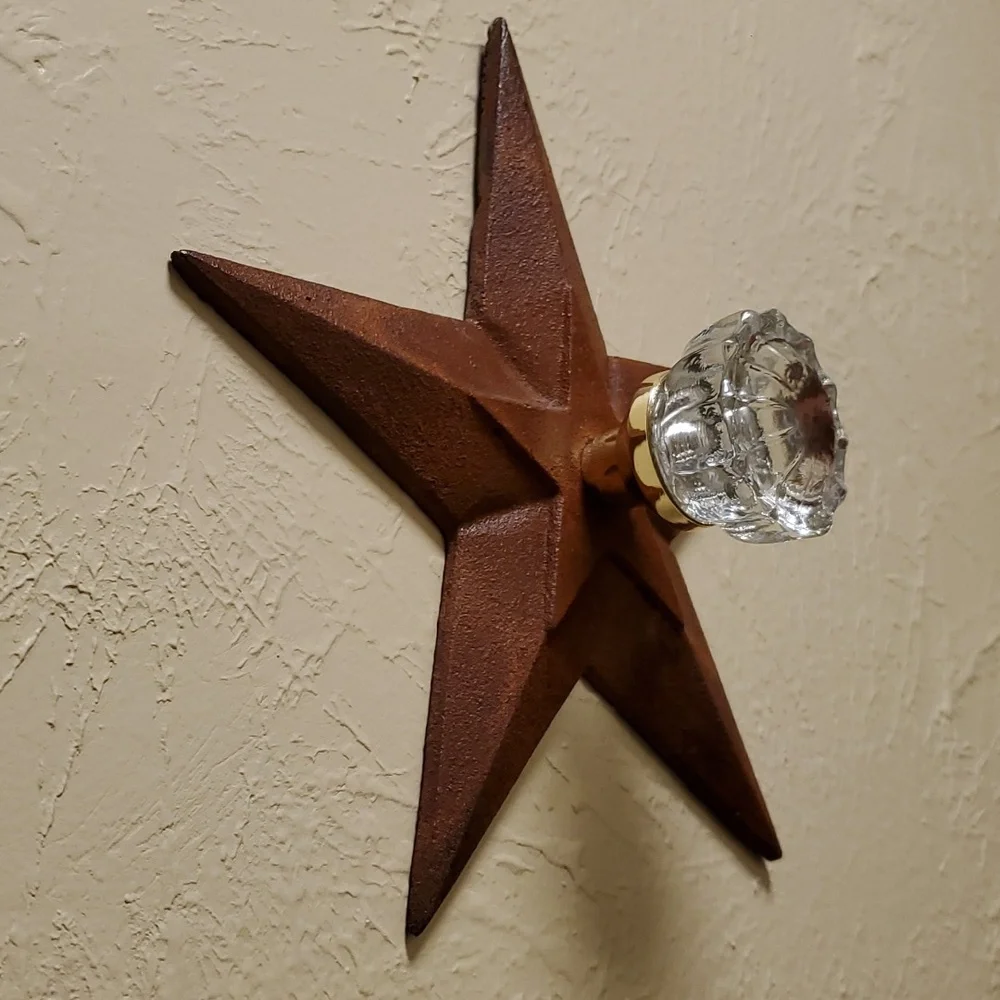 HOOK | Cast Iron Lone Star Coat Hook with Crystal Style Knob